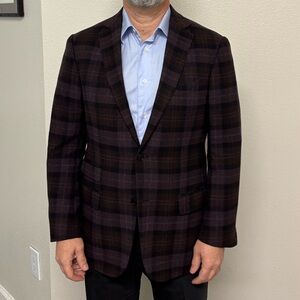 Ermenegildo Zegna Dark purple  black Plaid Blazer